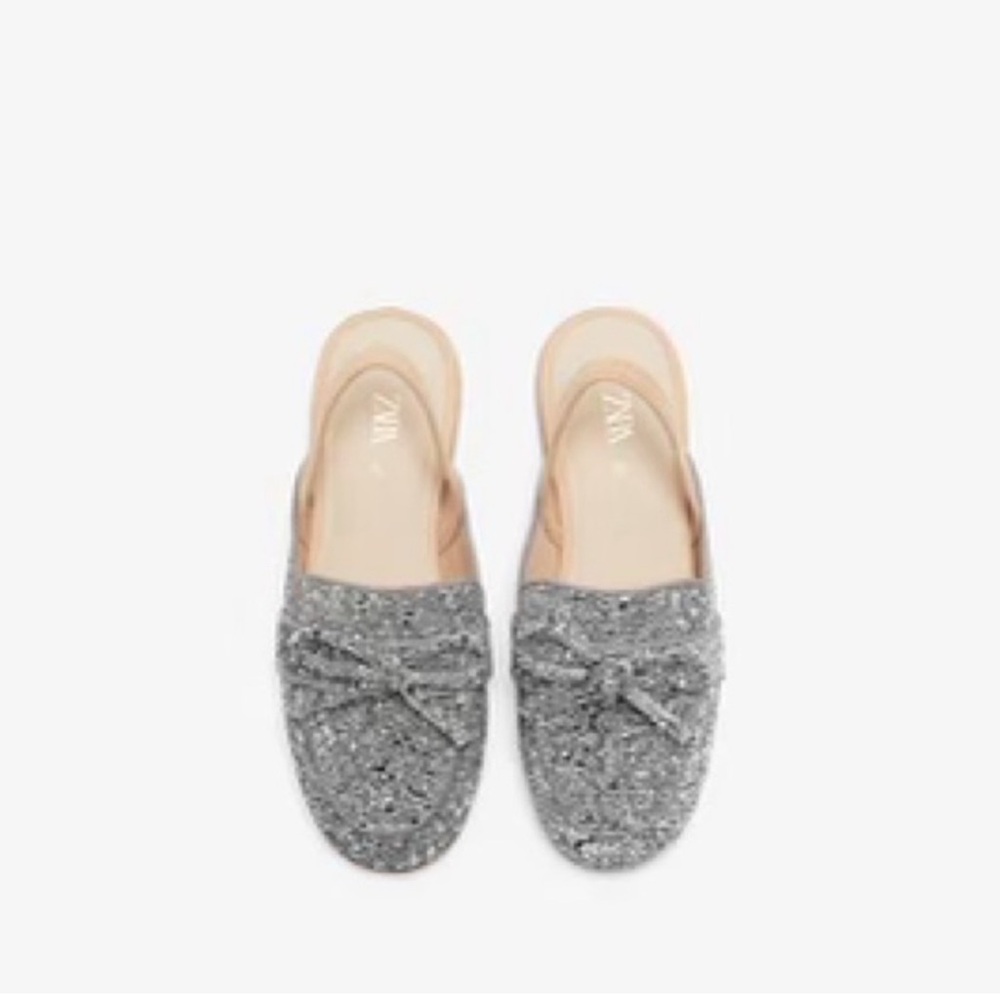 Zara kids girls glitter slingback